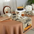 thumbnail image 5 of Table Runner 72 Inches Long, Happy Halloween Horror Pumpkins Bats Cotton Linen Table Runners Non-Slip Durable Dresser Scarves for Table Party Dinner Holiday Home Decor, 1 Pack, 5 of 5