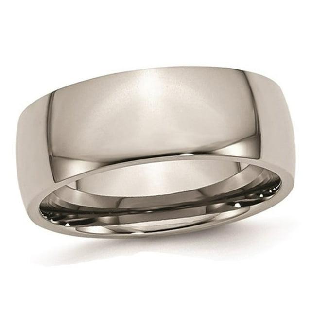 Mens Chisel 8mm Comfort Fit Titanium Wedding Band Ring