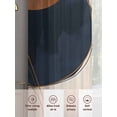 thumbnail image 6 of Brown Navy Blue Sheer Curtains 72 Inch Length 2 Panels Set, Modern Abstract Art Geometric Voile Window Treatment Rod Pocket Curtains Sheers Drapes for Bedroom/Living Room/Kitchen 52"x72"x2, 6 of 7