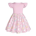 thumbnail image 6 of Girls Easter Dress Bunny Print Flutter Sleeve A-Line Pink Soft Party Casual Daily Wear,Size 12-13 T, 6 of 6