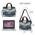 thumbnail image 3 of FORMRS 16" Laptop Bag Carrying Sleeve Case with Handle Travel Shoulder Briefcase, Rolling Waves, 3 of 8