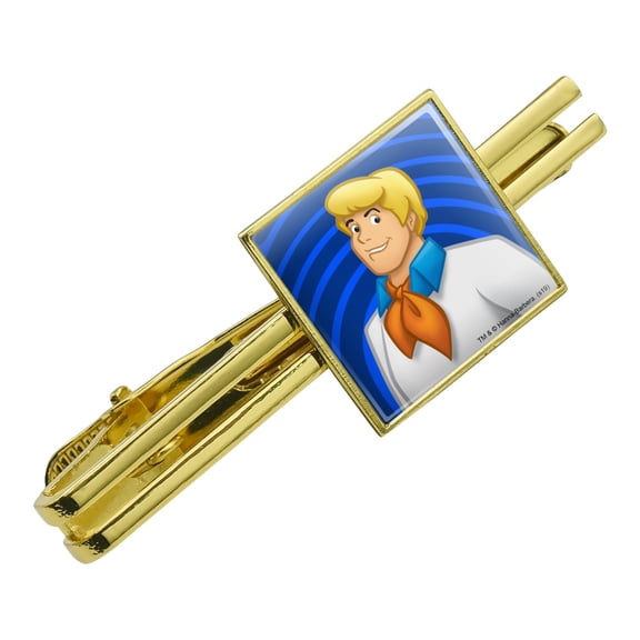 Scooby-Doo Fred Character Square Tie Bar Clip Clasp Tack- Silver or Gold