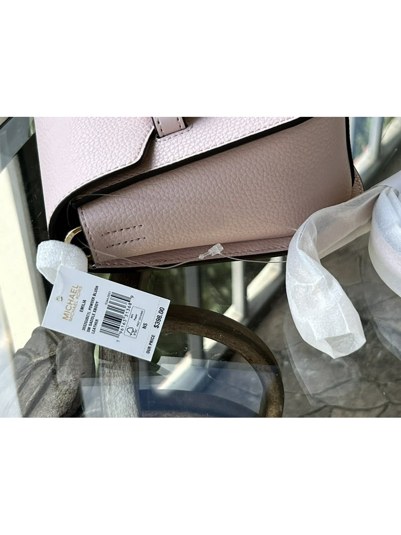 Michael Kors Emilia Small Saddle Flap Crossbody Satchel Gold Tone