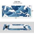 thumbnail image 6 of Japanese Blue and White Wave Gaming Mouse Pad XL, Non Slip Rubber Base Mousepad, Stitched Edges Desk Pad, Extended Large Mice Pad,31.5 X 11.8 Inch, 6 of 6
