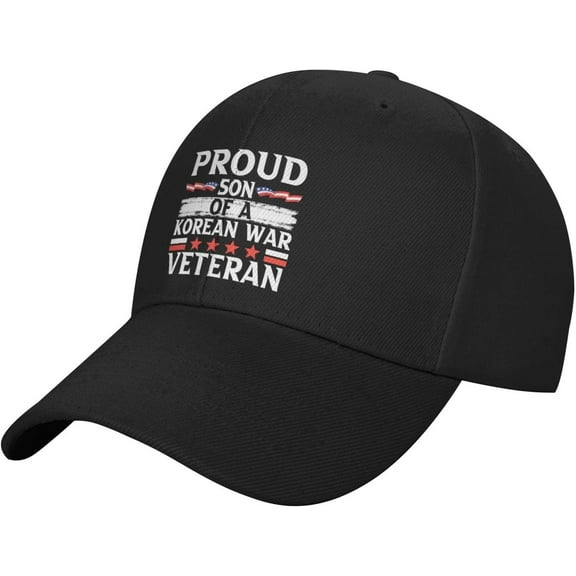 Classics Baseball Cap Proud Son of a Korean War Veteran Caps Adjustable Sports for Women Men Black