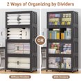 thumbnail image 5 of Broview 400Gal Extra Large Stackable Storage Bins with 2 Lids &Wheels, 8Pack Plastic Collapsible Box with Dividers, Closet Organizers Cabinet, Black, 5 of 10