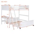 thumbnail image 3 of Full Over Full Bunk Beds with Desk and Drawers, Wood Full Size Loft Bed,  L-Shaped Bunk Bed for Kids Boys Girls Teens Bedroom, White, 3 of 9