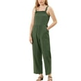 thumbnail image 1 of Unique Bargains Women's Ruffled Neck Country Style Jumpsuits, 1 of 5