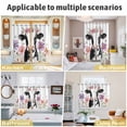 thumbnail image 6 of Flowers Cow Kitchen Curtains 84 Inch Length, Spring Botanical Floral Plants Butterfly Grommet Top Bedroom Living Room Curtains, Light Filtering Cafe Curtain Drapes 2 Panels Set 104''x84'', 6 of 9