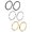Multiple Color(6 PCS), variant on 6 PCS Non Pierced Stainless Steel Clip on Closure Round Ring, 8mm Fake Hoop Lips Ear Ring Non Piercing Swirl Septum Nose Ring