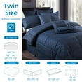 thumbnail image 2 of 8 Pieces Bed in a Bag Bedding Comforter Set,Quilted Diamond Pattern, Twin,Navy, 2 of 5