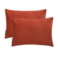 thumbnail image 6 of Dark Rust Decorative Lumbar Pillow Cover 14"x26" | Pack of 2 Modern Velvet Oblong Cushion Cover Solid | Plain Solid Pillowcases for Bed, Couch & Sofa, Modern Home Décor - Dark Rust Velvet Dream, 6 of 9
