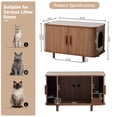 thumbnail image 4 of Cat Litter Box Enclosure, Hidden Cat Washroom Furniture with Dog-Proof Design, Modern Tambour Sliding Door Cat Condo with Litter Collector Tray & Ventilation Holes, Cat House for Living Room, Walnut, 4 of 8
