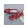 thumbnail image 5 of Fangasis Womens Flats Breathable Loafers Comfort Casual Shoes Work Fashion Boat Shoe Burgundy 7.5, 5 of 9