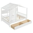 thumbnail image 4 of TAORUIFANG Lit Cabane en Bois Format Double avec 2 Tiroirs, Lit pour Enfants avec Tablette de Rangement, Blanc, 4 of 14