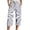 Grey, variant on CAIVO Women Summer Capri Pants Fashion Striped Print Button Casual Versatile Drawstring Loose Ankle Length Pants Breathable Trousers