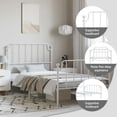 thumbnail image 4 of vidaXL Twin XL Metal Bed Frame with Headboard & Footboard, Sturdy Steel, White, No Mattress, 4 of 9