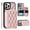 Rosegold, variant on Mantto Wallet Case for iPhone 13 Pro Max, Shockproof Detachable Wrist Strap with Shoulder Strap Zipper Purse Leather Case Cover,Blue