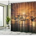 thumbnail image 5 of Ambesonne New York Shower Curtain, Manhattan at Sunset, 69"Wx84"L, Orange Black, 5 of 5