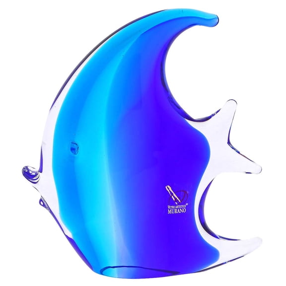 GlassOfVenice Murano Glass Fish - Aqua Blue