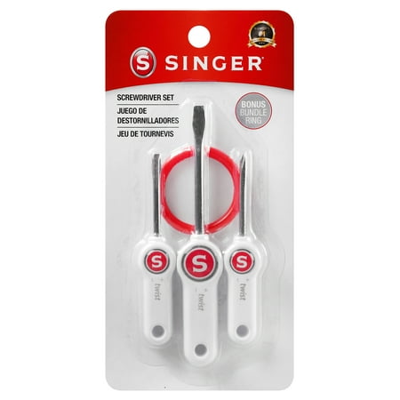SINGER 3-Piece Screwdriver Set - Includes 2 Flat Head, 1 Phillips Head