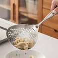 thumbnail image 4 of Stainless Steel Slotted Spoon Kitchen Utensil with Ergonomic Wooden Handle for Efficient Draining Frying and Serving, 4 of 5