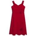 thumbnail image 3 of dPois Girls Formal Flower Dress Kids 3D Applique Ruched Chiffon Wedding Bridesmaid Party Evening Burgundy 8, 3 of 5