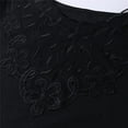 thumbnail image 6 of IROINNID Womens Long Sleeve Tops Round Neck Lace T-Shirt Autumn Solid Hollow Out Blouse Tops,Black, 6 of 7