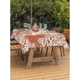 thumbnail image 2 of Outdoor Tablecloth with Umbrella Hole & Zipper, Orange Coastal Coral Rectangle Tablecloth 60x84 Inch, Summer Nautical Sea Beach Ocean Patio Table Cover Waterproof Table Cloth for Picnic/Party, 2 of 7