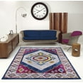 thumbnail image 2 of Ladole Rugs Huma Ikat Traditional Style Polypropylene Machine Made European Small Runner Rug Carpet in Purple Blue, 3x5 (2'7" x 4'11", 80cm x 150cm), 2 of 4