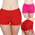 thumbnail image 3 of ENJOYW Été Plage Femmes Solide Couleur Bikini Bas Bandage Plissé ShortsNylon, Polyester, Spandex, 3 of 7