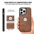 thumbnail image 5 of Allytech Slim Back Cover for Apple iPhone 13, Vintage PU Leather Anti-Sctratch Bumper Shockproof Protective Phone Case for iPhone 13 - Brown, 5 of 7