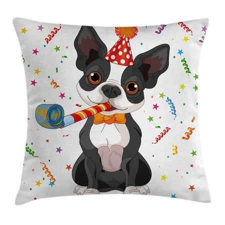 Birthday Decorations For Kids Throw Pillow Cushion Cover Black