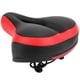 thumbnail image 4 of Asiento de bicicleta de montaña con muelles huecos tallados, cómodo sillín de bicicleta de cuero de microfibra negro y rojo, 4 of 8