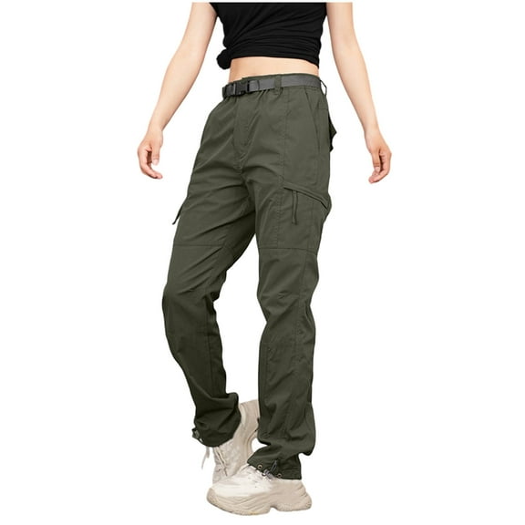 Cavosen Womens Cargo Work Pants Fleece Waterproof Full Length Elastic Waist Thicken Pants Causual Pants