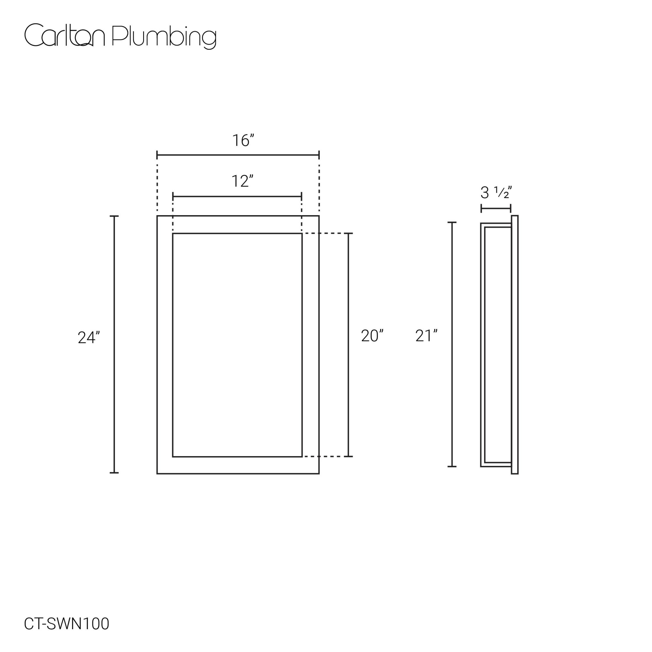 Dover 12" x 20" Single Shelf Wall Niche