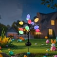 thumbnail image 4 of Kokovifyves Easter Decorations Clearance Outdoor Solar Easter Decoration 2 Sets LED Easter Eggs Street Lights with Stainless Steel Stakes 2 Modes Waterproof Easter Eggs Lights for Yard Decoration, 4 of 6