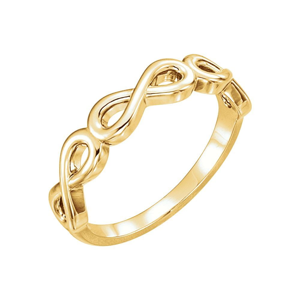 JewelryWeb - 14k Yellow Gold Stackable Infinity Ring -- Size 6.5 - 3.2 ...