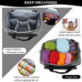 thumbnail image 5 of Bolsa de mano para tejer, bolsa de viaje para tejer, bolsa de almacenamiento para lanas con divisor interior extraíble para agujas de tejer, hilo, suministros de ganchillo, 5 of 5