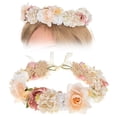 thumbnail image 2 of Corona de flores bohemia con decoración floral para el pelo, guirnalda ajustable para damas de honor 18 cm, 2 of 7