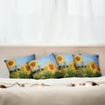 thumbnail image 4 of Ambesonne Floral Throw Pillow Cover 4 Pack, Sunflowers on the Wall, 24", Yellow Green, 4 of 5