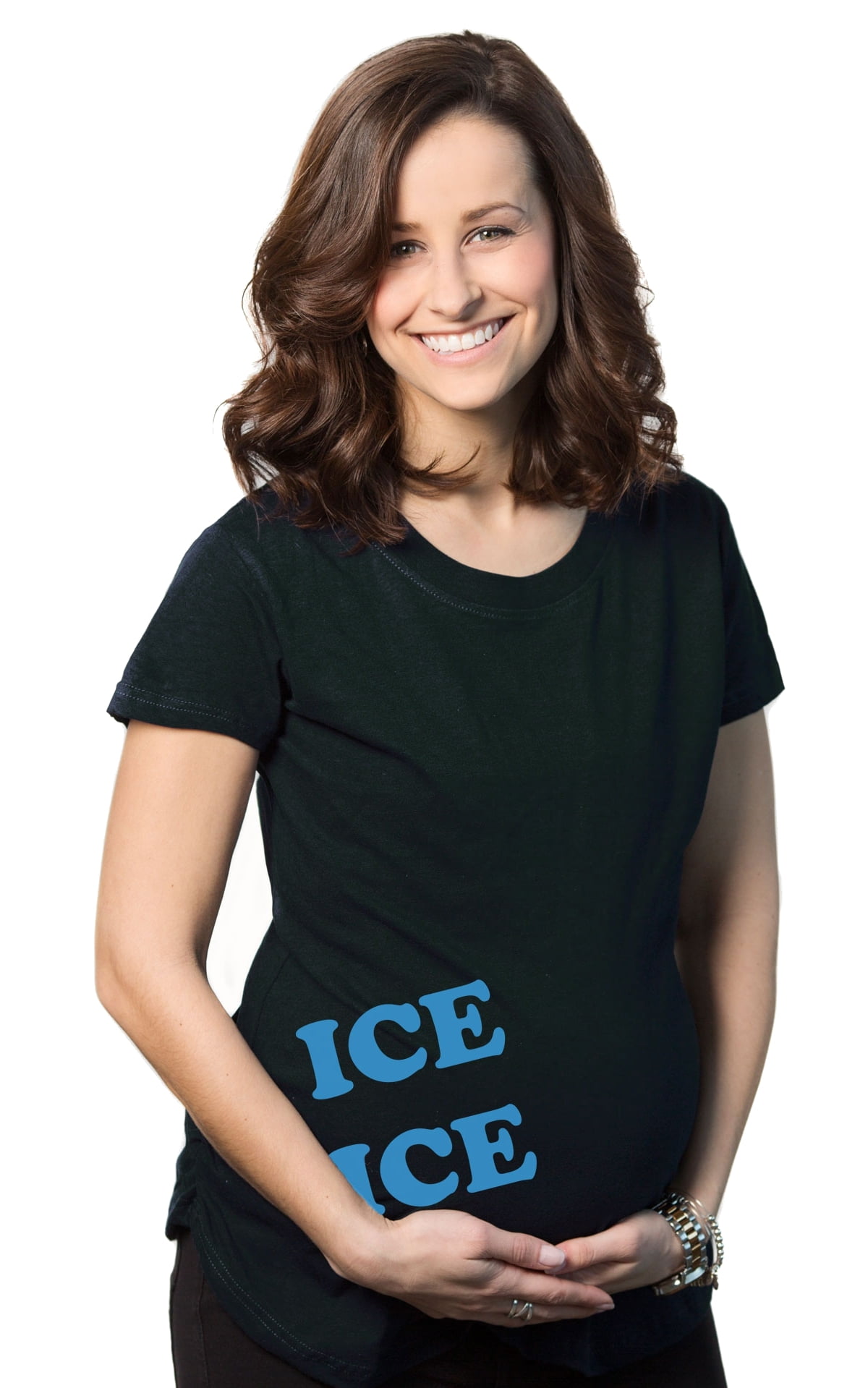 Maternity Ice Ice Pregnant Tee Novelty Baby Bump Pregnancy Announcement T Shirt