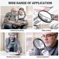 thumbnail image 3 of Extra Large Led Handheld Magnifying Glass With Light - 2x 4x 25x Lens Zoom Lightweight Shatterproof Magnifiers-LI, 3 of 4