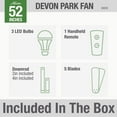 thumbnail image 5 of Hunter Fan Company Devon Park 52 Inch Ceiling Fan w/ 3 Lights, Onyx Bengal, 5 of 7