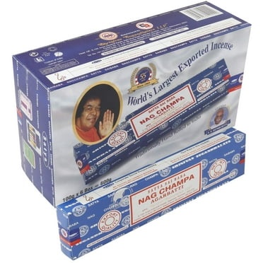 Satya Sai Baba Nag Champa Incense Sticks Agarbatti 600 Grams Box | 6 Packs of 100 Grams in a Box | Export Quality, All of our incenses are made with 100% natural.., By Brand Satya
