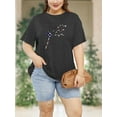 thumbnail image 5 of XCHQRTI Plus Size Dandelion Shirt Women's Oversized Graphic Tshirts Short Sleeve Loose Tee Tops, 5 of 8