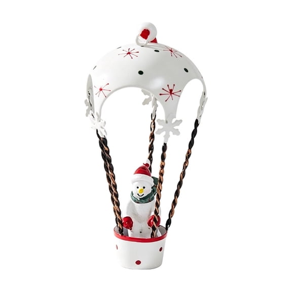 MYUNNIL Christmas Hot Air Hanging Ornament, 5" Vintage Durable Metal Snowman Themed Basket Pendant with Hanging Loop, Multi-Purpose Reusable Seasonal Pendant for Mantel Tree Decor & Gift