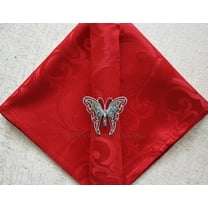 Wedding Linens Inc. (10pcs) 20" x 20" Versailles Chopin Damask Jacquard Polyester Linen Napkins - Apple Red
