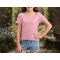 thumbnail image 2 of LIaqionyy Girls Sparkly Sequin T Shirts Crewneck Short Sleeve Summer Beach Vacation Party Tops Clothes, 2 of 7