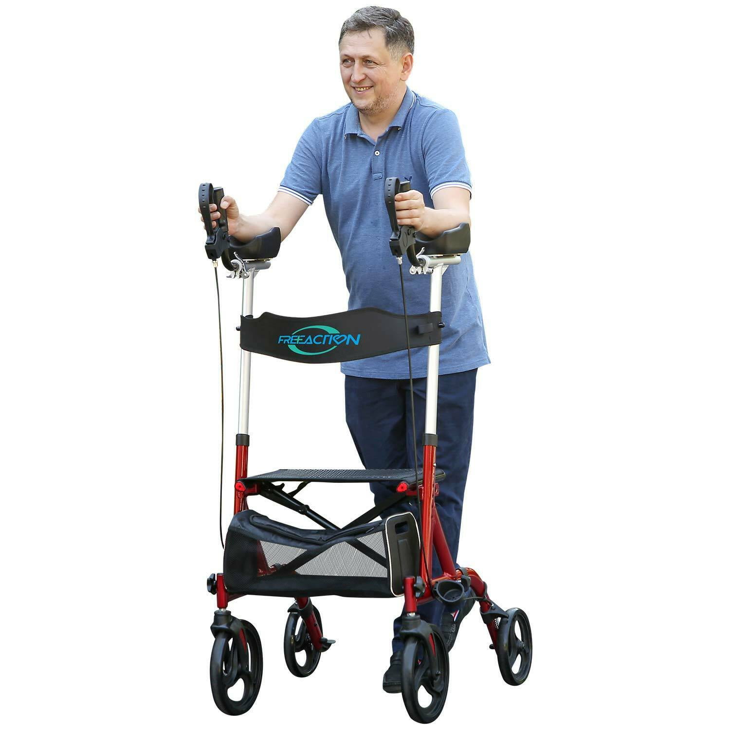 Upright Rollator Walker, Stand Up Rollator Walker with 10"Front Wheels